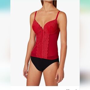 Iris & Lilly Women's Lace Corset ○●• Red Lingerie Women's Size 34C Bustier Lace